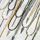 HARLOW light gray jade Necklace by NICOLE LEIGH Jewelry