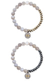 BELLE banded gray agate Bracelet by NICOLE LEIGH Jewelry