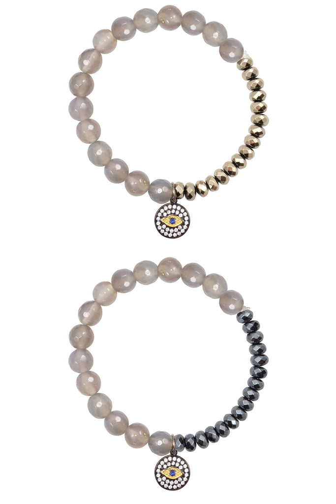 BELLE gray agate Bracelet by NICOLE LEIGH Jewelry