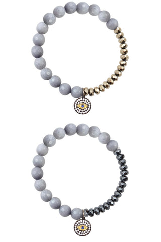 BELLE gray jade Bracelet by NICOLE LEIGH Jewelry
