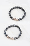 KENNEDY GUNMETAL larvikite/gray agate