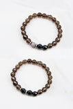 KENNEDY GUNMETAL smoky quartz/onyx