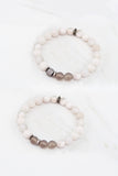 KENNEDY GUNMETAL white lace agate/gray agate