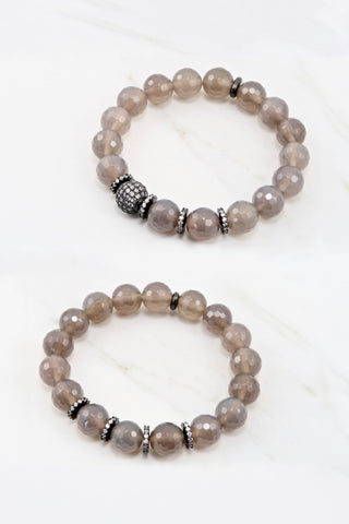 LYLA GUNMETAL gray agate