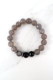 NORA GUNMETAL gray agate/onyx