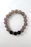 NORA GUNMETAL gray agate/onyx