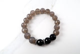 NORA GUNMETAL gray agate/onyx