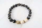 KAT GOLD larvikite/riverstone Bracelet by NICOLE LEIGH Jewelry