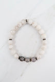 KAT GUNMETAL white lace agate/gray agate Bracelet by NICOLE LEIGH Jewelry