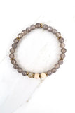 SOPHIA GOLD gray agate/riverstone
