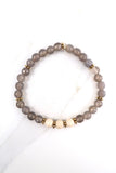 SOPHIA GOLD gray agate/riverstone