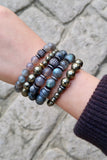 KENNEDY GUNMETAL larvikite/gray agate