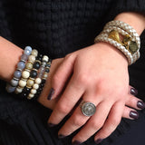 KENNEDY GUNMETAL riverstone/gray agate Bracelet by NICOLE LEIGH Jewelry