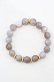 LYLA GOLD banded gray agate/matte gray agate