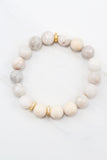 NORA GOLD white lace agate/riverstone