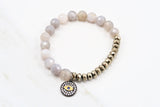 BELLE banded gray agate Bracelet by NICOLE LEIGH Jewelry