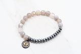 BELLE banded gray agate Bracelet by NICOLE LEIGH Jewelry