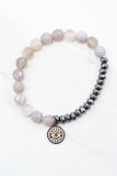 BELLE banded gray agate Bracelet by NICOLE LEIGH Jewelry