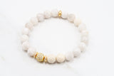 KENNEDY GOLD white lace agate/riverstone Bracelet by NICOLE LEIGH Jewelry