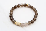 KENNEDY GOLD smoky quartz/gray agate Bracelet by NICOLE LEIGH Jewelry