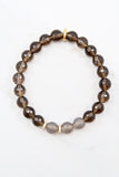 KENNEDY GOLD smoky quartz/gray agate Bracelet by NICOLE LEIGH Jewelry