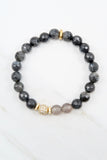 KENNEDY GOLD larvikite/gray agate Bracelet by NICOLE LEIGH Jewelry