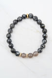 KENNEDY GOLD larvikite/gray agate Bracelet by NICOLE LEIGH Jewelry