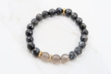 KENNEDY GOLD larvikite/gray agate Bracelet by NICOLE LEIGH Jewelry