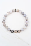KAT GUNMETAL banded gray agate/matte gray agate Bracelet by NICOLE LEIGH Jewelry
