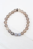 KENNEDY GUNMETAL gray agate/banded gray agate Bracelet by NICOLE LEIGH Jewelry