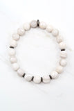 KAT GUNMETAL white lace agate/matte white lace agate Bracelet by NICOLE LEIGH Jewelry