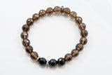 KENNEDY GUNMETAL smoky quartz/onyx Bracelet by NICOLE LEIGH Jewelry