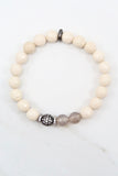 KENNEDY GUNMETAL riverstone/gray agate Bracelet by NICOLE LEIGH Jewelry