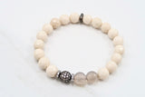 KENNEDY GUNMETAL riverstone/gray agate Bracelet by NICOLE LEIGH Jewelry