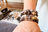 LYLA GUNMETAL banded gray agate/matte gray agate