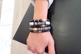 KENNEDY GUNMETAL smoky quartz/onyx Bracelet by NICOLE LEIGH Jewelry