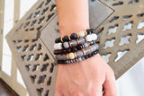 KENNEDY GUNMETAL smoky quartz/onyx Bracelet by NICOLE LEIGH Jewelry