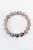 LYLA GUNMETAL gray agate/larvikite