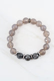 LYLA GUNMETAL gray agate/larvikite