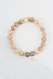 KENNEDY GOLD sunstone/gray agate Bracelet by NICOLE LEIGH Jewelry