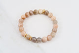 KENNEDY GOLD sunstone/gray agate Bracelet by NICOLE LEIGH Jewelry