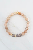 KENNEDY GOLD sunstone/gray agate Bracelet by NICOLE LEIGH Jewelry