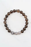 KENNEDY GUNMETAL smoky quartz/gray agate Bracelet by NICOLE LEIGH Jewelry