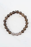 KENNEDY GUNMETAL smoky quartz/gray agate Bracelet by NICOLE LEIGH Jewelry