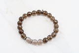 KENNEDY GUNMETAL smoky quartz/gray agate Bracelet by NICOLE LEIGH Jewelry