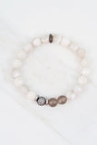 KENNEDY GUNMETAL white lace agate/gray agate