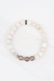 KENNEDY GUNMETAL white lace agate/gray agate