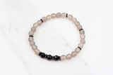 SOPHIA GUNMETAL gray agate/onyx