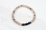 SOPHIA GUNMETAL gray agate/onyx