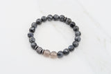 KENNEDY GUNMETAL larvikite/gray agate